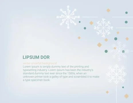 Winter background design of white snowflake with copy space Stock Illustration