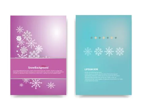 Winter background design of white snowflake with copy space Stock Illustration