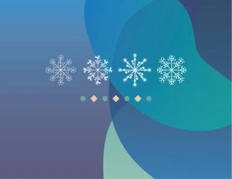 Winter background design of white snowflake with copy space Illustrazione stock