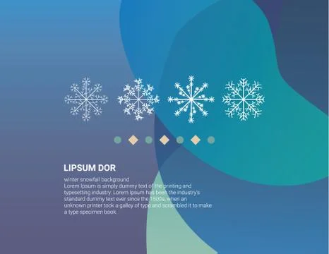 Winter background design of white snowflake with copy space Stock Illustration
