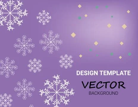 Winter background design of white snowflake with copy space Stock Illustration