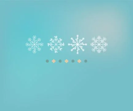 Winter background design of white snowflake with copy space. Color snowfall f Stock Illustration