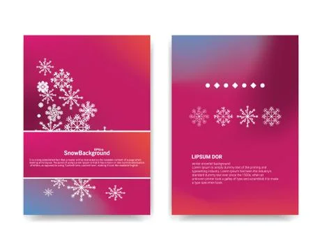 Winter background design of white snowflake with copy space Stock Illustration