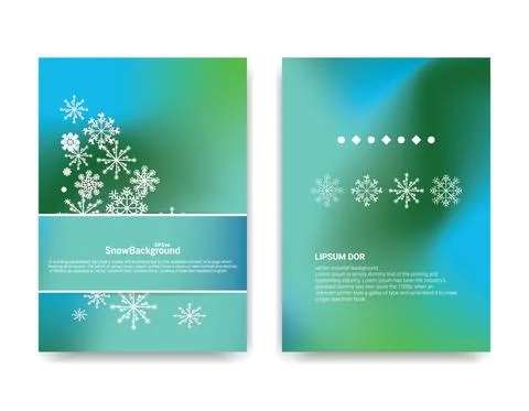Winter background design of white snowflake with copy space Stock Illustration