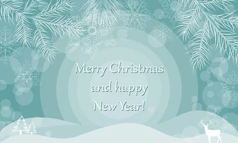 Winter background of falling snow Christmas card design vector illustration Stock Illustration