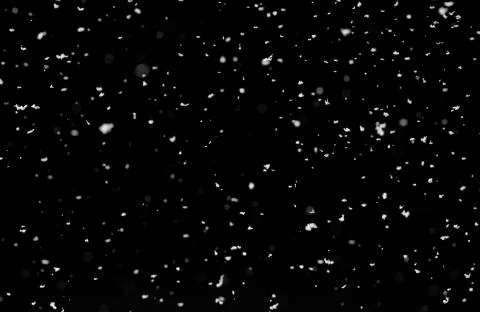 Winter background. falling snow isolated on black background Stock Photos