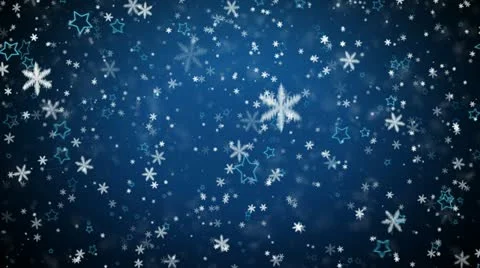 Winter background with falling snowflakes and stars Stock Footage 12449691
