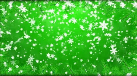 Winter background with falling snowflakes, fur-tree branches Video stock 10565254
