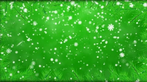 Winter background with falling snowflakes, fur-tree branches Stock Footage 10566903