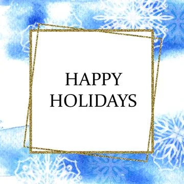 Winter background frame with the image of blue snowflakes with stylized Stock Illustration