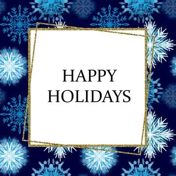 Winter background frame with the image of blue snowflakes with stylized texture Stock Illustration