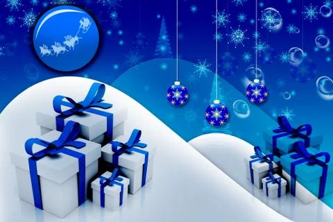 Winter background with gift box 스톡 일러스트