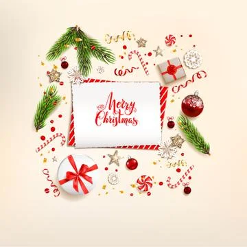 Winter background with gift boxes Stock Illustration