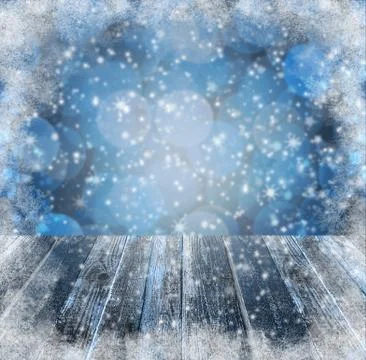 Winter background graphics winter snow frost project sspace text wooden panel Stock Photos