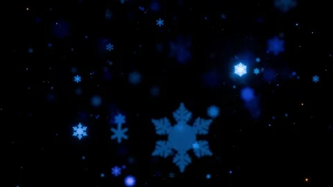 Winter background with lots of blue snowflakes and glowing lights. Stock Footage 322183957