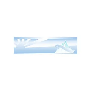 Winter background with mountains stylized with line and sun over horizon vect Stock Illustration