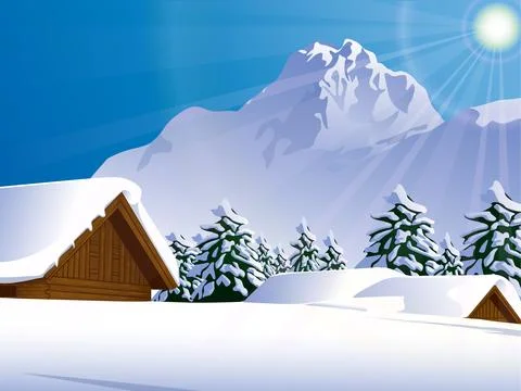 Winter Background Scene Stock Illustration