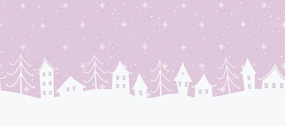 Winter background. Seamless border Stock Illustration