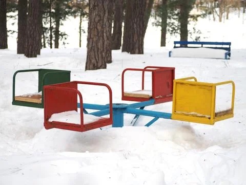 Winter background, small architectural forms. Stock Photos