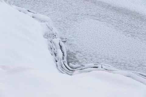 Winter background. Snow and ice. Stock Photos