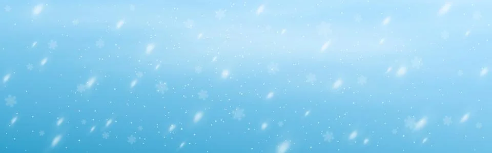 Winter background. Snow on blue texture. Flying snowflakes effect. Snowfall.. Stock Illustration