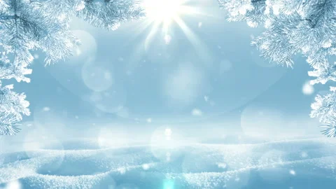Winter background with snow sun shine and blurred bokeh. Stock Footage 95150009
