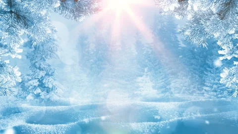 Winter background with snow sun shine and blurred bokeh. Vidéo 95150314