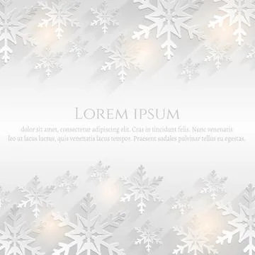 Winter background with snowflakes. Flat vector card. Stock Illustration