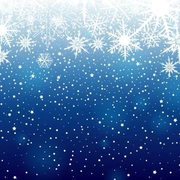 Winter background with snowflakes frame. Vector illustration Stock Illustration