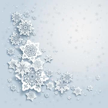 Winter background with snowflakes Stock Illustration