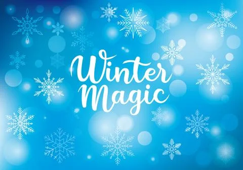 Winter background with snowflakes Stock Illustration