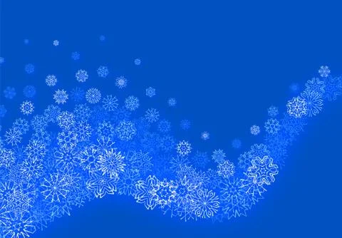 Winter background with snowstorm and sprayed snowflakes for New Years Eve Stock Illustration