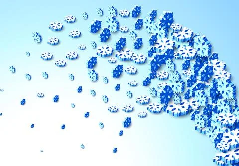 Winter background with snowstorm and sprayed snowflakes for New Years Eve Stock Illustration