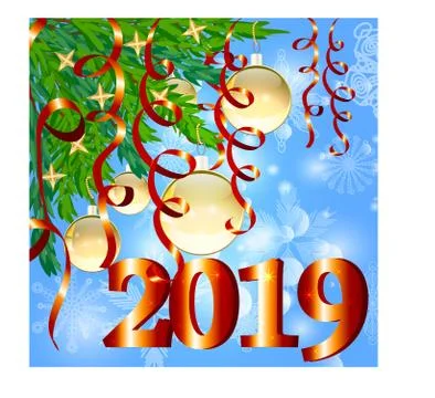 Winter background with spruce branches and red baubles. Christmas Stock Illustration