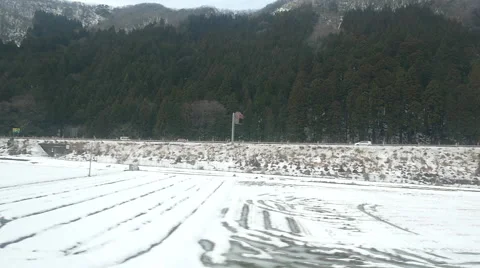 Winter background of a train window Stock Footage 61265587