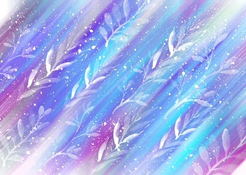 Winter background with transparent branches, leaves, watercolor abstract design Stock Illustration