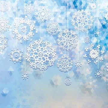 Winter background with triangle texture. + EPS10 Stock Illustration