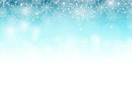 Winter Background with Various Cold Blue Snowflakes Stock Illustration