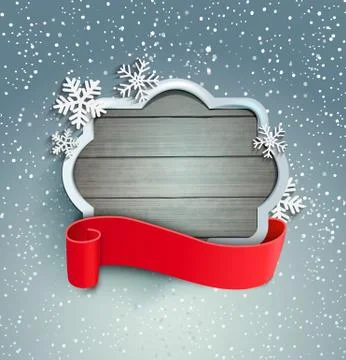 Winter background with vintage frame. Stock Illustration
