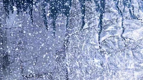 Winter background window frost - HD Stock Footage 45706678