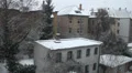 Winter backstreet area with snow HD Footage