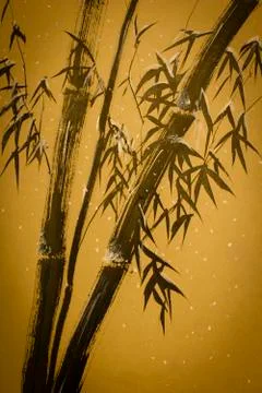 Winter bamboo pattern Illustrazione stock