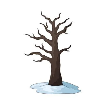 Winter bare tree illustration Stock Illustration