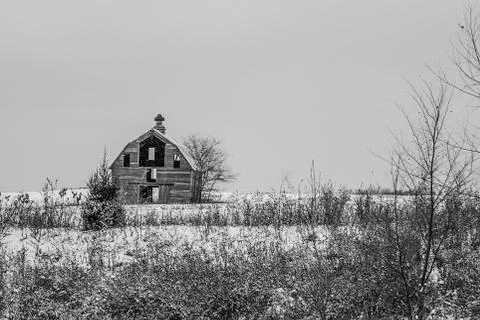 Winter Barn 写真素材