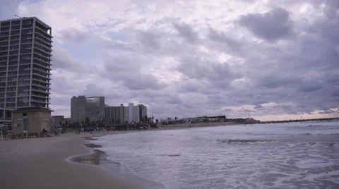 Winter Beach and waves Vídeo Stock 58151997