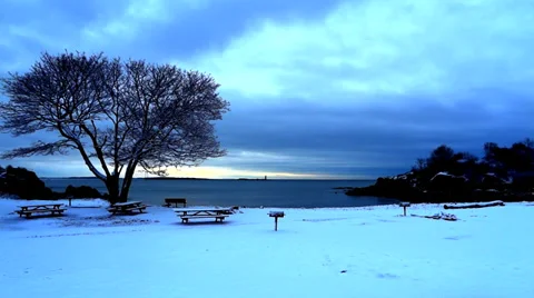 Winter Beach Stock Footage 33269526