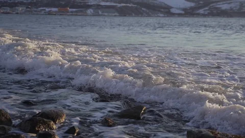 Winter beach Stock Footage 98169029