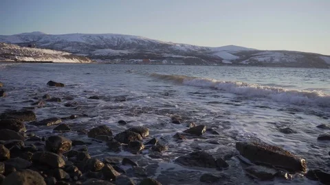 Winter beach Stock Footage 98169051