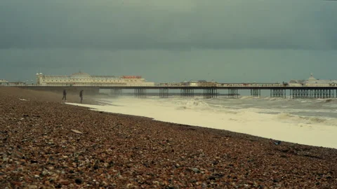Winter Beach Stock Footage 134257931