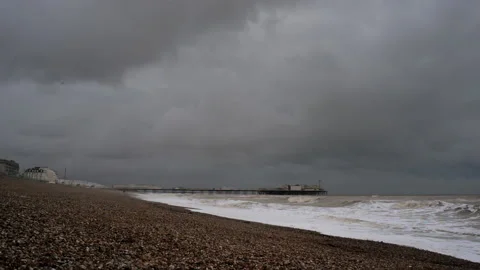 Winter Beach Stock Footage 134259701